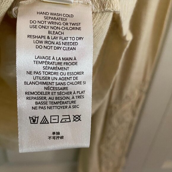 Free People Womens NWOT Tan Wheat Hooked On You Turtleneck Embroidered Top Small - Picture 7 of 11